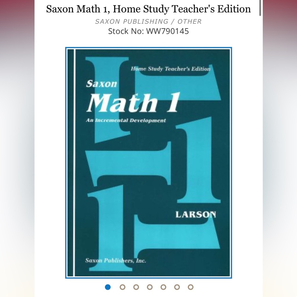 Saxon Math 1, Home Study Teacher's Edition